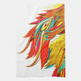 Fall Feather elegant färglös abstrakt art Kökshandduk