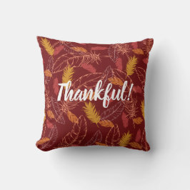 Fall Feathers Thankful/Blessed Throw Pillow Kudde