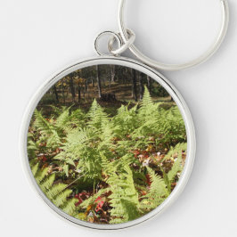 Fall Ferns Rund Silverfärgad Nyckelring
