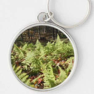 Fall Ferns Rund Silverfärgad Nyckelring