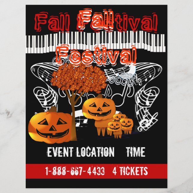 Fall Festival Halloween-evenemang eller Fall Event Reklamblad (Framsidan)