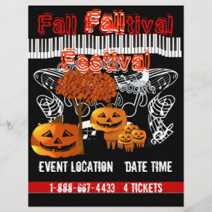 Fall Festival Halloween-händelse eller Fall Event Reklamblad