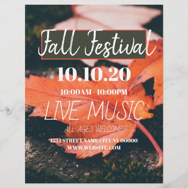 Fall Festival Party Flyer Poster (Framsidan)
