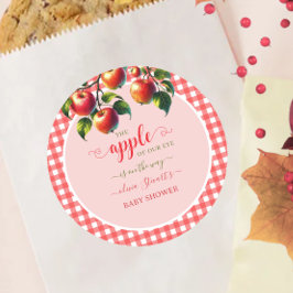 Fall Festive plaid Apple-temat Babydusch Runt Klistermärke