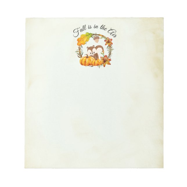 Fall finns i Luft typografi med ekorre Anteckningsblock (Framsida)