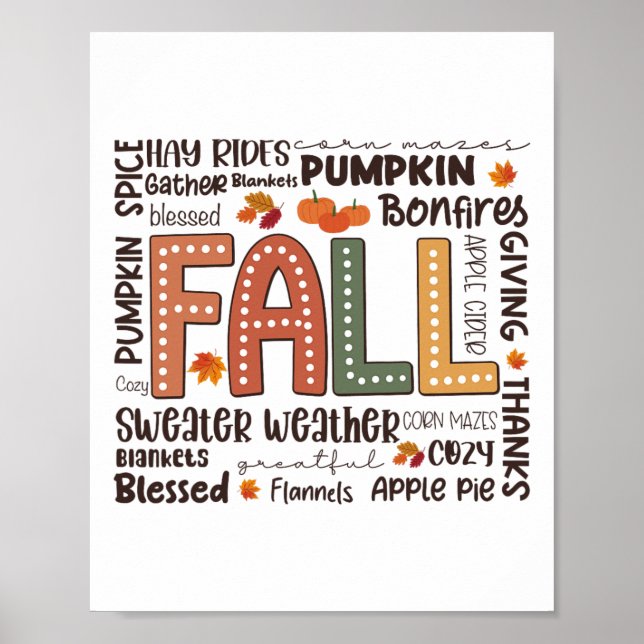 Fall Flannels Pumpkin Season sjunker under hösten  Poster (Framsidan)