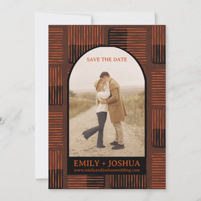 Fall Flat Spara Datum Bröllopskort Höst Spara Datumet (Framsida)