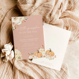 Fall Flicka Baby Shower | Rosa A Little Pumpkin Inbjudningar