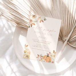 Fall Flicka Baby Shower | Rosa A Little Pumpkin Inbjudningar