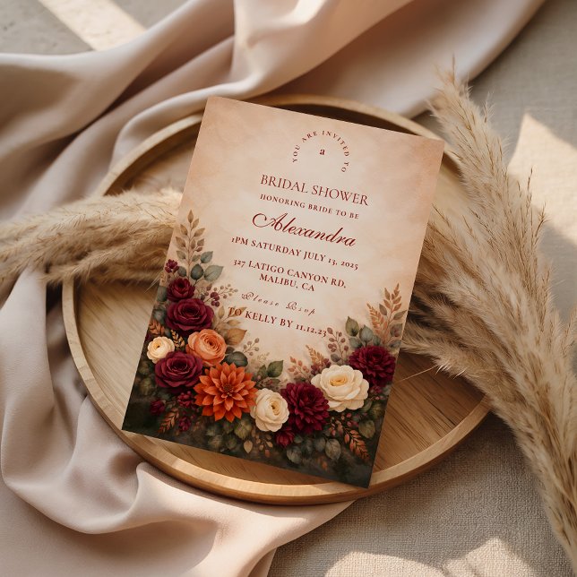 Fall Floral Romance Bridal Shower Inbjudningar (Skapare uppladdad)