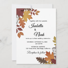 Fall Floral Wedding Invitation Inbjudningar