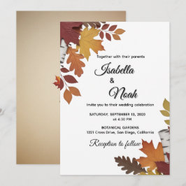 Fall Floral Wedding Invitation Inbjudningar
