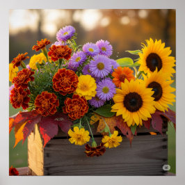 Fall Flower Bouquet-grafik Poster