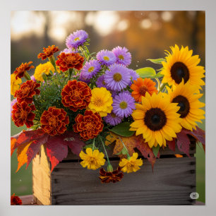 Fall Flower Bouquet-grafik Poster