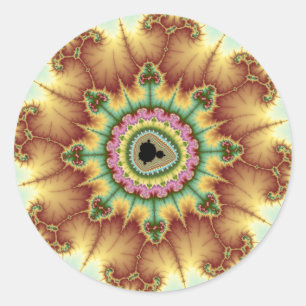 Fall Flower - Fractal Art Runt Klistermärke
