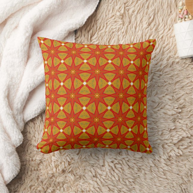Fall Flower Geometric Patternated Kudde (Filt)