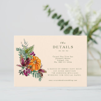 Fall Flowers and Pumpins Details Enclosure Card OSA Kort