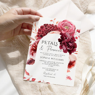 Fall Flowers Arch Petals & Prosecco Möhippa Inbjudningar