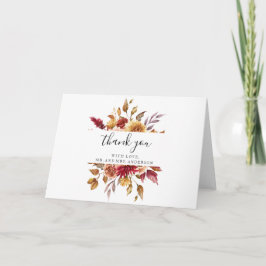 Fall Flowers Bröllop - tack för ditt kort