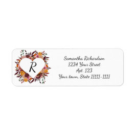 Fall Flowers Bröllop White Returetiketters Returadress Etikett
