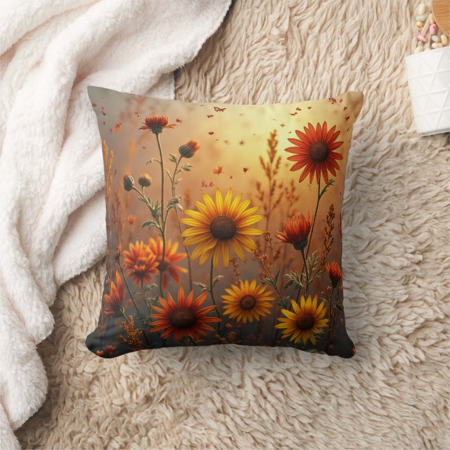 Fall Flowers Dekorativ kudde (Filt)