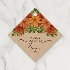 Fall Flowers Möhippa Tack Gåvor Etiketter