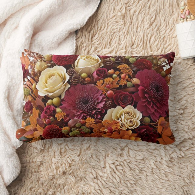Fall Flowers Pillow Lumbarkudde (Filt)