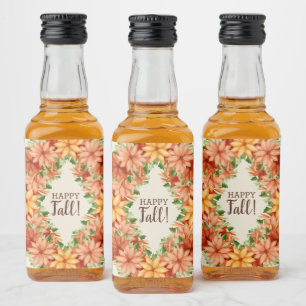 Fall Foliage Autumn Blommigt Swag Mini Spritflaskor Etikett