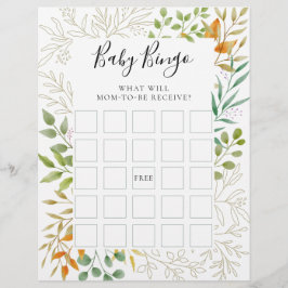 Fall Foliage Baby Shower Game Baby Bingo