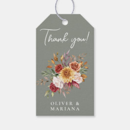 Fall Foliage Blommigt Sage Grönt Wedding Favor Presentetikett