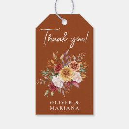 Fall Foliage Blommigt Terracotta Wedding Favor Presentetikett