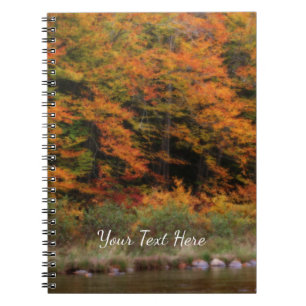 Fall Foliage Bordering River Nature Orton Anteckningsbok