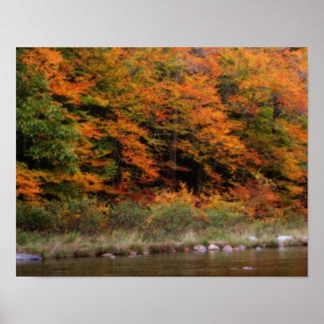 Fall Foliage Bordering River Orton Art Poster (Framsidan)