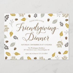 Fall Foliage Friendsgiving Dinner Party-inbjudan Inbjudningar