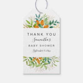 Fall Foliage Greenery Löv Baby Shower Tack Presentetikett