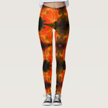Fall Foliage Löv Print Leggings