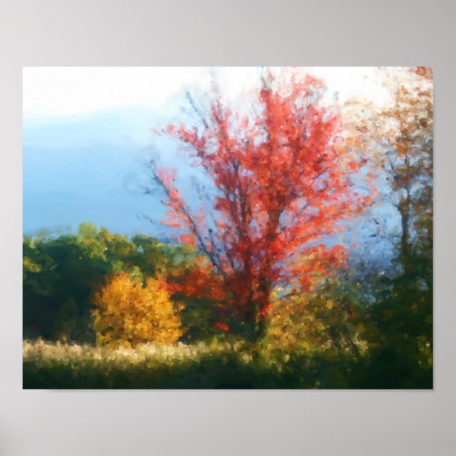Fall Foliage Nature Photo Painting Poster (Framsidan)