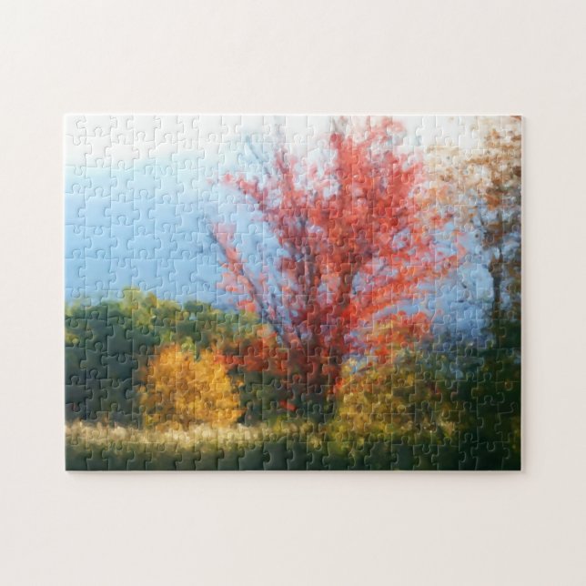 Fall Foliage Nature Photo Painting Pussel (Horisontell)