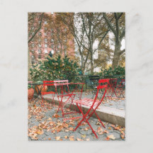 Fall Foliage New York City Cafe Park-vykort