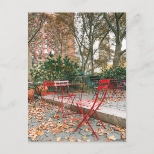 Fall Foliage New York City Cafe Park-vykort Vykort