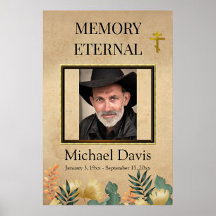 Fall Foliage Ortoodox Christian Funeral Poster