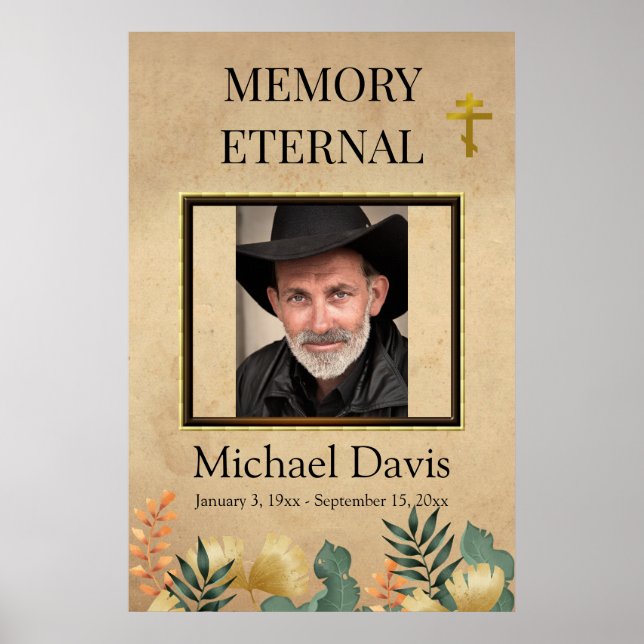Fall Foliage Ortoodox Christian Funeral Poster (Framsidan)