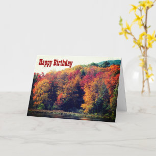 Fall Foliage Pond Natur Fotography Birthday Card Kort