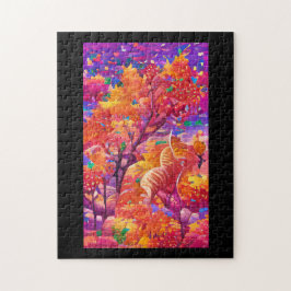 Fall foliage psychedelic pumpor fractud art pussel