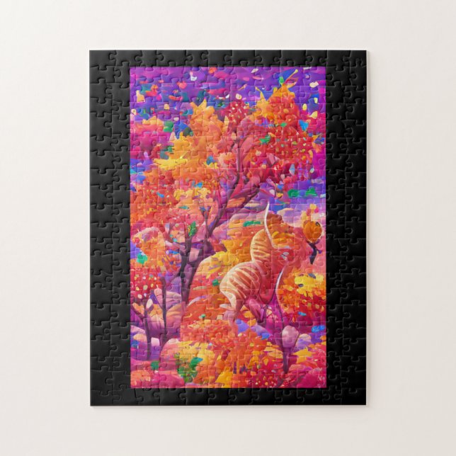 Fall foliage psychedelic pumpor fractud art pussel (Vertikal)
