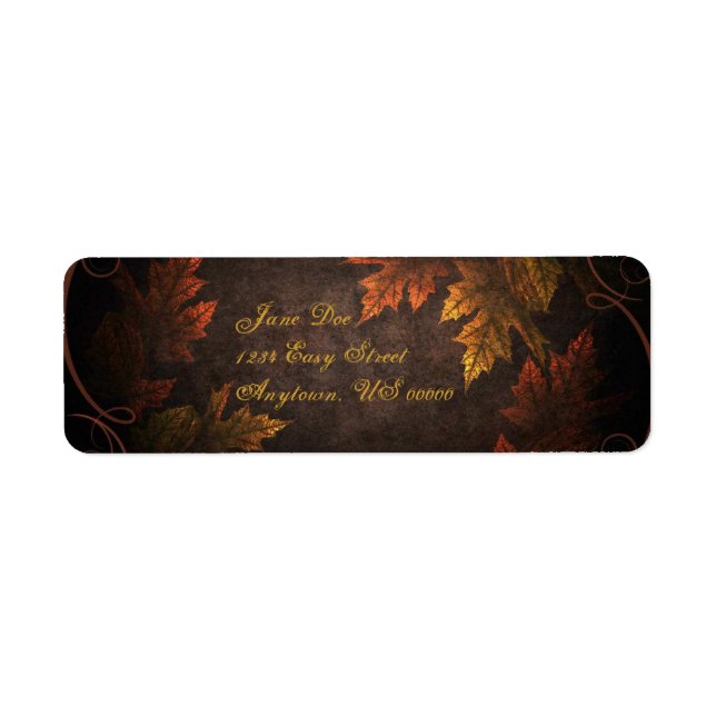 Fall Foliage Returadress Etikett (Framsidan)