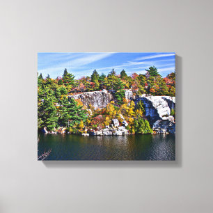Fall Foliage runt Sjö Minnewaska Canvastryck