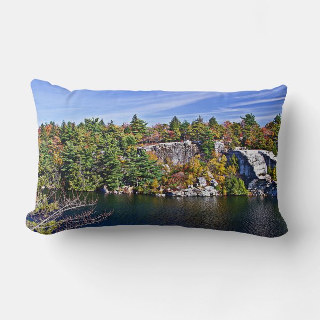 Fall Foliage runt Sjö Minnewaska Lumbarkudde (Framsida)