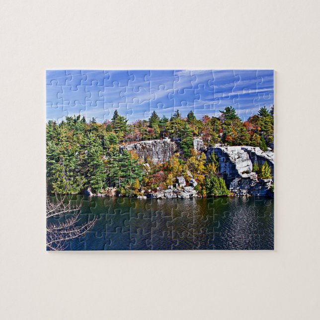 Fall Foliage runt Sjö Minnewaska Pussel (Horisontell)