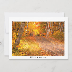 Fall Foliage Rural Road U.P. Michigan Photography Anteckningskort